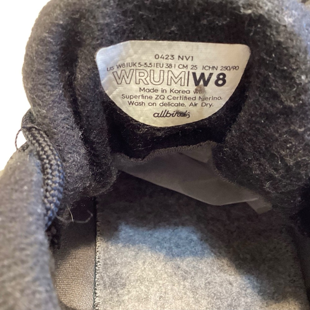 Allbirds Runner Up Mizzle Sneakers Women Sz 8 Black High Top Wool Travel EUC - Picture 9 of 9